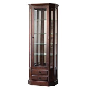 ショーケース キャビネット ステンドグラス 木製 オーク レトロ