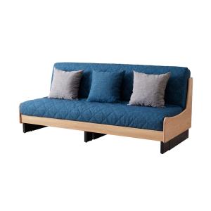 大塚家具 ソファベッド 「シェル」 布 ベージュ色 木脚【受注生産品