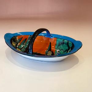 オールドノリタケ ポンパドール夫人 飾り皿 ブルーラスター彩 M-JAPAN