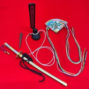 親王小道具 （上）三五サイズ 雛人形用 冠・檜扇・笏・太刀セット