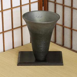 1点物 花器 黒 マット 青 ガラス 掛分 細 生花 立花 池坊 生け花 数量