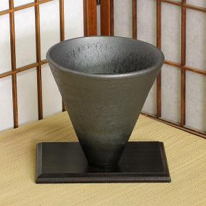 1点物 花器 黒 マット 青 ガラス 掛分 細 生花 立花 池坊 生け花 数量