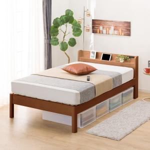 ニトリ（NITORI） ベッド ダブル 頑丈こぼれ止め棚付きベッドフレーム