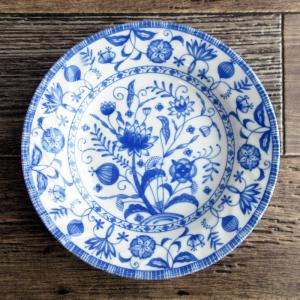 スープ皿 プレート 洋食器 クープ 青色 薔薇 ローズ 花柄 サラダ