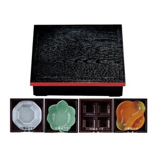 木製8.5寸千筋松花堂 総黒 仕切付 弁当箱 おしゃれ 業務用 容器