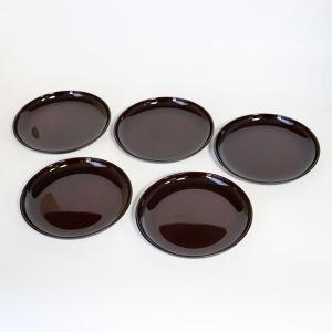 山田平安堂 銘々皿 朱塗（5枚組） 菓子皿/漆塗り/漆器 : 漆器 山田平安