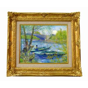 世界の名画 ゴッホ アイリスのある花瓶黄色い背景 ジクレーキャンバス