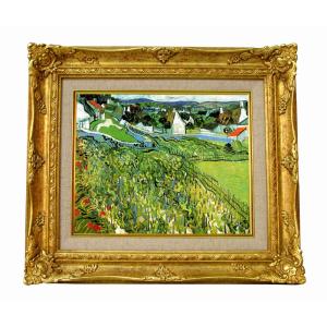 世界の名画 ゴッホ 丘を抜ける道の2本のポプラ ジクレーキャンバス複製