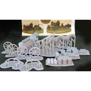 馬に牽かれる野菜かごを乗せた平台荷馬車 ：プライザー 塗装済完成品