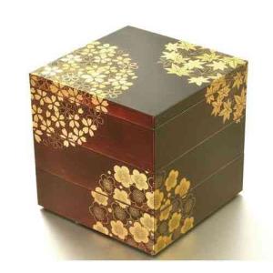 重箱 越前漆器 牡丹彫 漆塗り 三段重箱 19.9cm : おいしい