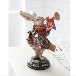 アリス ラビット アンティーク調 うさぎ ウサギ rabbit 兎 置物 置時計