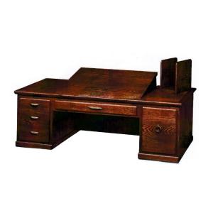 文机 座机 書斎机 MK4317 清風 ケヤキ塗 からくり 幅100cm 静岡県産