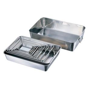 18-8ステンレス 浅型角バット 4枚取(575×367×H60) 業務用バット|調理