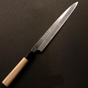 名入れ無料 柳刃包丁 片刃 240mm 青紙2号 桜柄 一般家庭向け 日本製