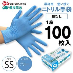 ニトリル 手袋 粉なし ブルー Sサイズ 100枚 使い捨て パウダーフリー