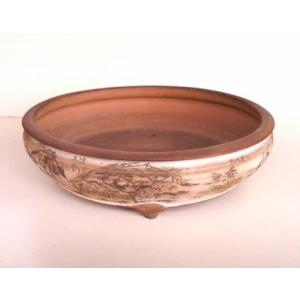 植木鉢【禄巳斉春松】手作り切立長角盆栽鉢(イブシ）13号 : ヤマコー