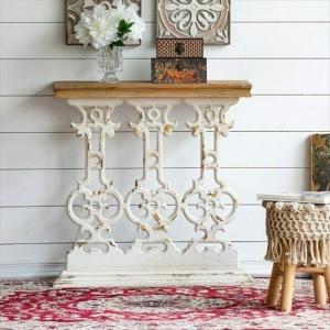 コンソールテーブル シャビーシック アンティーク仕上げ 飾り棚 飾り台