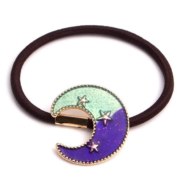 三日月レジンのツートンヘアゴム 3color ヘアアクセサリー 大人 可愛い