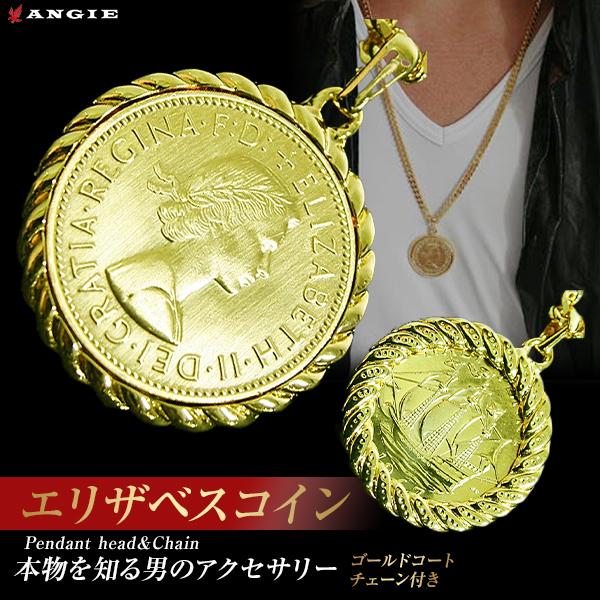 Penny（ペニー） a 18kgpコインネックレス エリザベスコイン イギリス