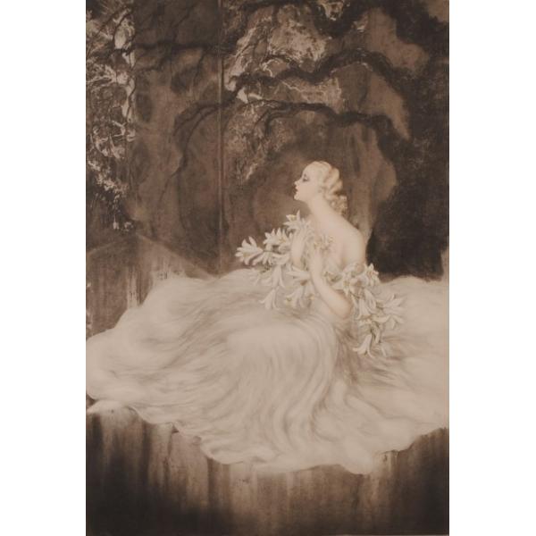 ルイ・イカール リリィ 人物画 絵画 女性 アールデコ アンティーク 銅