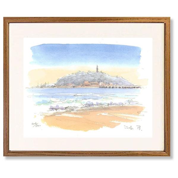 絵画 版画 鈴木新・江ノ島 風景画 インテリア : 絵画生活 - 通販