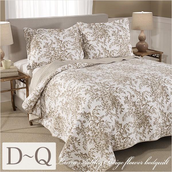 LAURA ASHLEY（ローラアシュレイ） ベッドカバー ダブル クイーン 3点