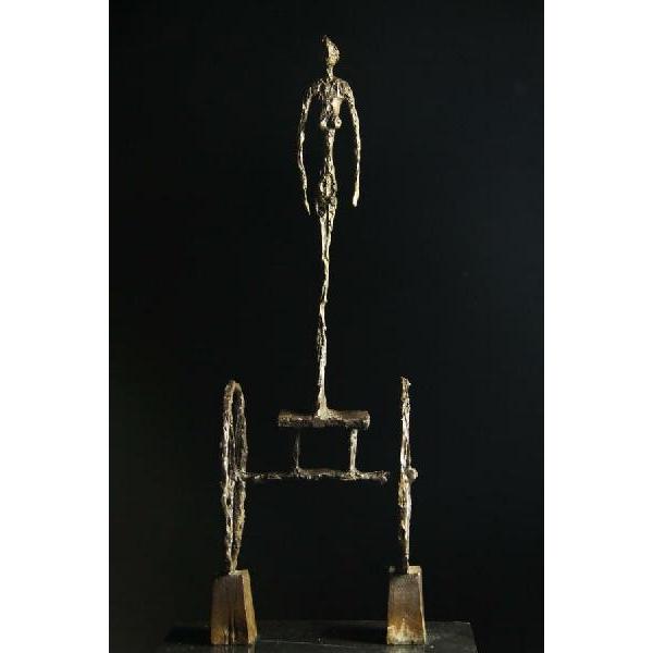 送料無料大型ブロンズ像 Le Chariot 荷車 ジャコメッティ48cm