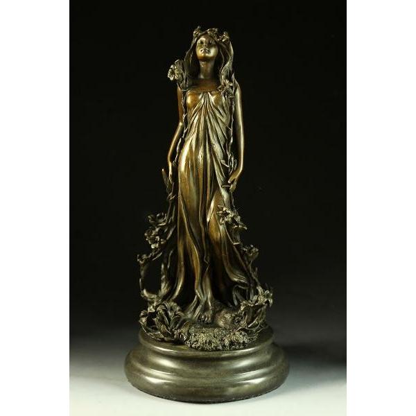 送料無料大人気ブロンズ像 花の女神像 Aldo Vitaleh 作 インテリア家具