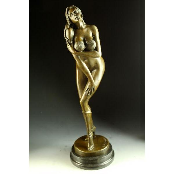 送料無料大型ブロンズ像 セクシーな裸女 Olaf Odegaard 54cm