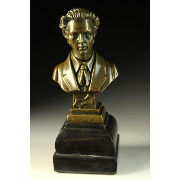 送料無料超人気ブロンズ像 ショパンの胸像 名品 インテリア家具 置物