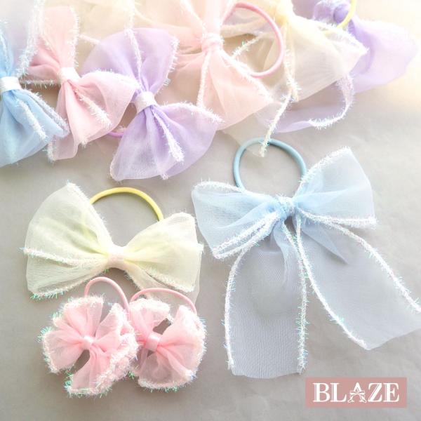 ヘアゴム ポニー キラキラ りぼん リボン ヘアアクセサリー まとめ髪