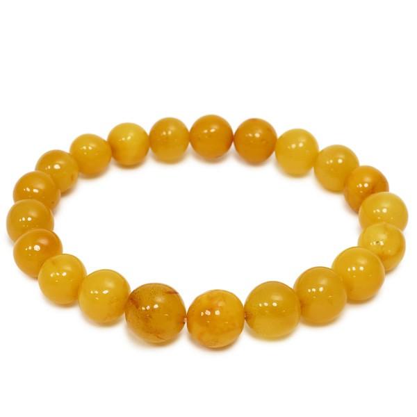 ハニーアンバー ブレスレット 琥珀 バルト海産 8-10mm 17.5cm 天然石