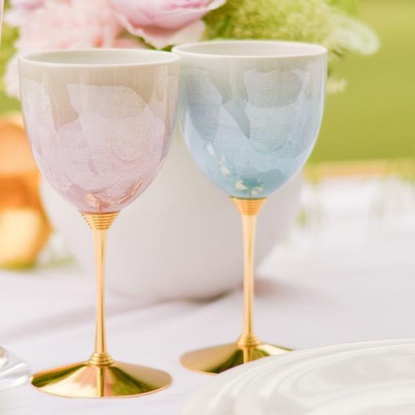 九谷焼 ワインカップ cheri ペア ( あすつく 木箱名入れ有料 退職祝い