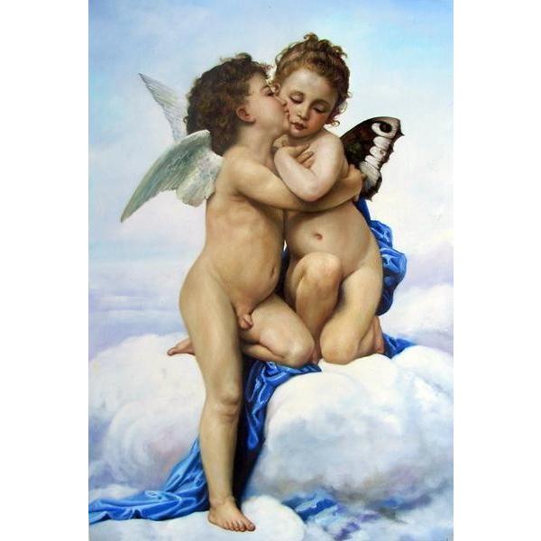 特価油絵 ウィリアム・ブーグローの名作_ファーストキス_別名