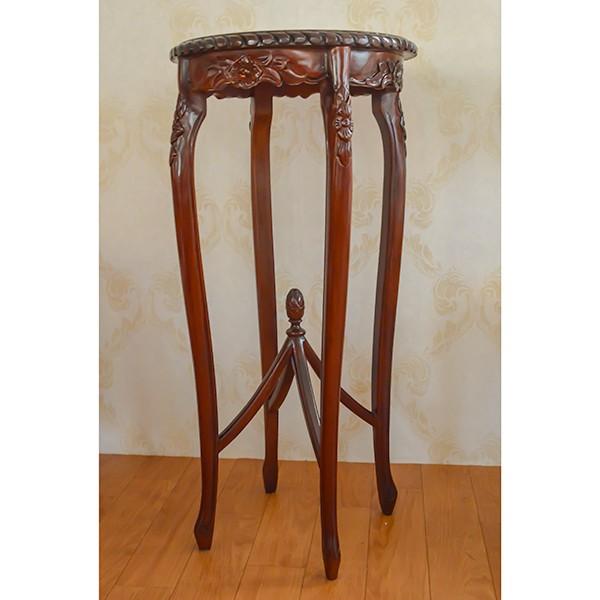 ロココ調 マホガニー家具 アンティーク ブラウン 花台 送料無料