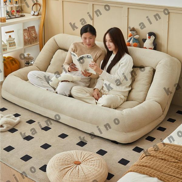 ソファーベッド 二人用 折畳み 6段階調節 可愛い マルチに使える