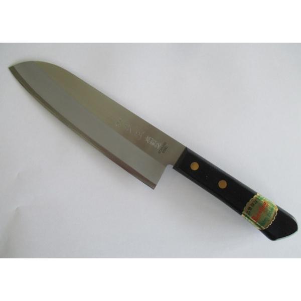 芝正 ステン鋼割込 三徳包丁 黒合板柄 : かかし屋ヤフー店 - 通販