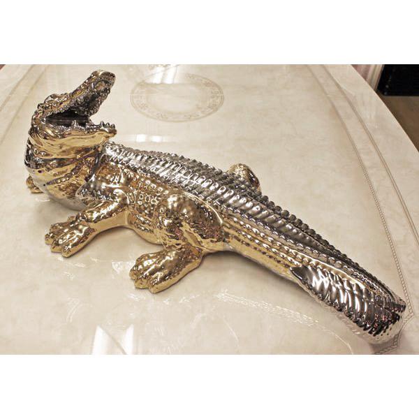 クロコダイル ワニ ゴールド シルバーAHURA ヨーロピアン家具