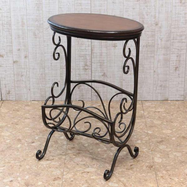 アイアン マガジンラックテーブル アンティーク仕上げ サイドテーブル