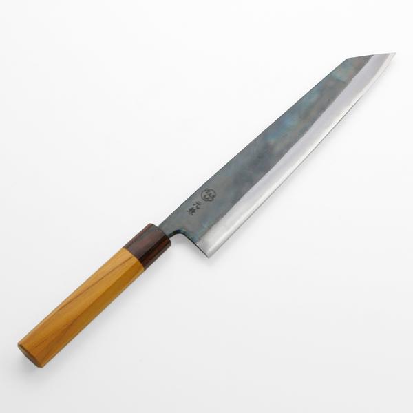 元兼 和牛刀 両刃 240mm 切付型 青紙1号 割込み 黒打ち仕上げ 切付