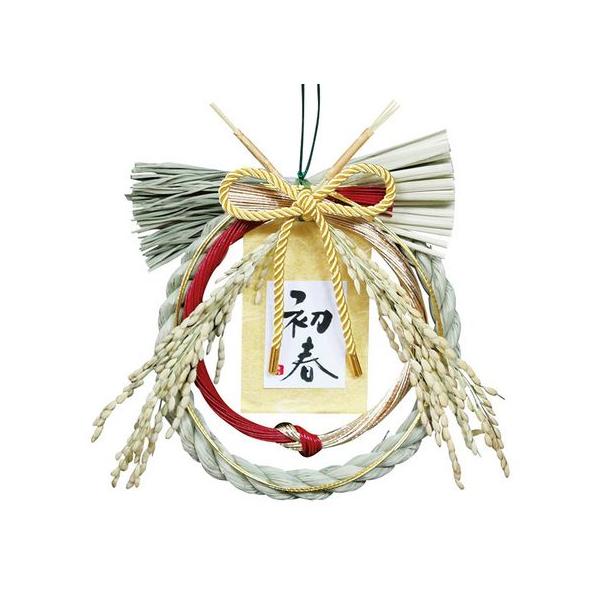 国産稲穂初春飾り ZC−A6 25-3235-0 しめ縄 正月飾り しめ縄リース