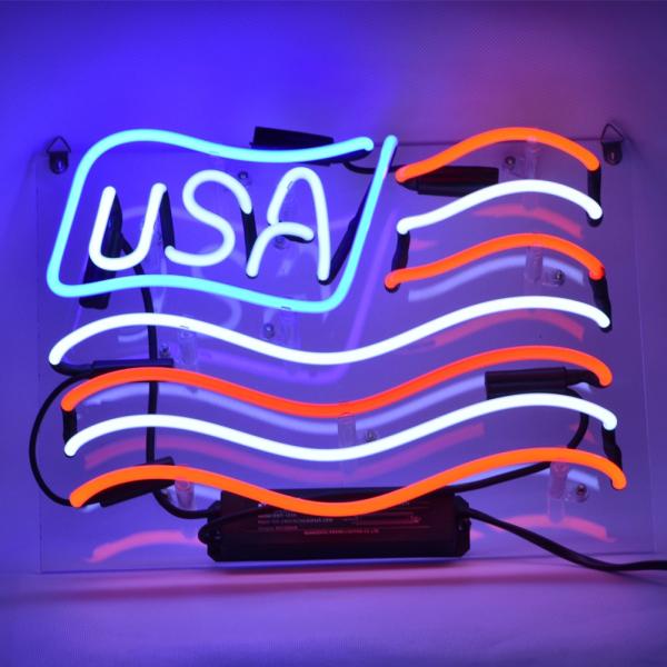 ネオン サインTN『USA』NEON SIGNネオン管、ディスプレイ ボード