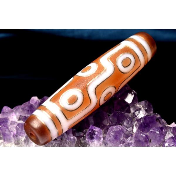 1点物】銀線天珠 赤天珠 59x13mm 九眼天珠 ビーズ _PC2713 : ラトリエ