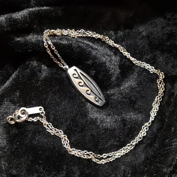 インディアンジュエリー ネックレス ウェーブ オーバーレイ シルバー