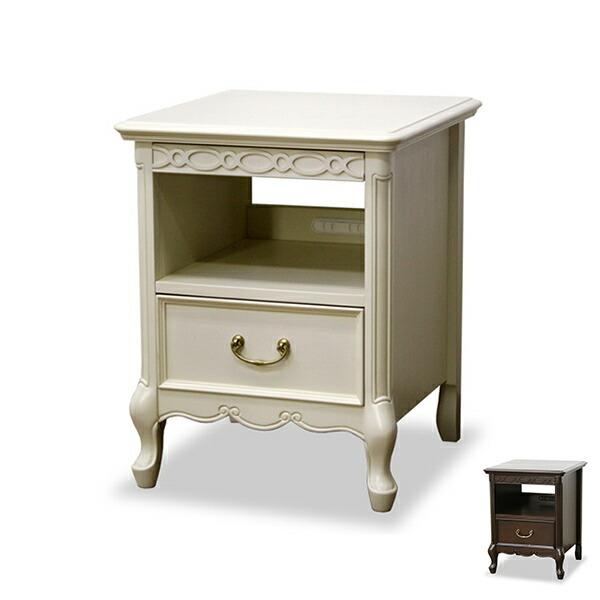ナイトテーブル ベッドサイドボード クラシック調 猫脚 フルール 幅