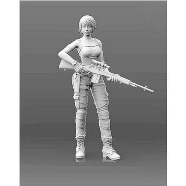 1/35 敵を監視する女スナイパー 未塗装 レジン製 組み立て キット