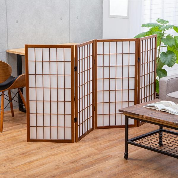 NEW 障子スクリーン 4連 衝立 和風 低い 高さ90cm おしゃれ 和モダン