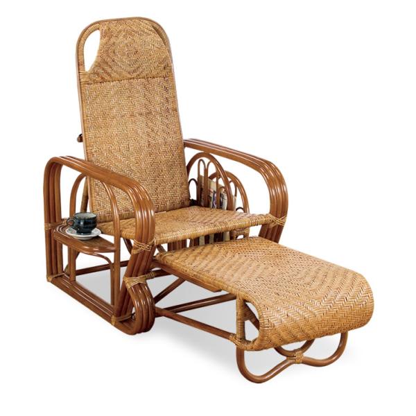 天然素材 リクライニングチェア ラタン製 椅子 イス 風呂上り