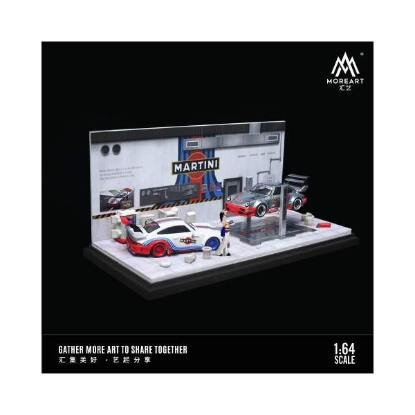 MoreArt ジオラマ 自動車修理工場 ガレージ Martin アクセサリー複数