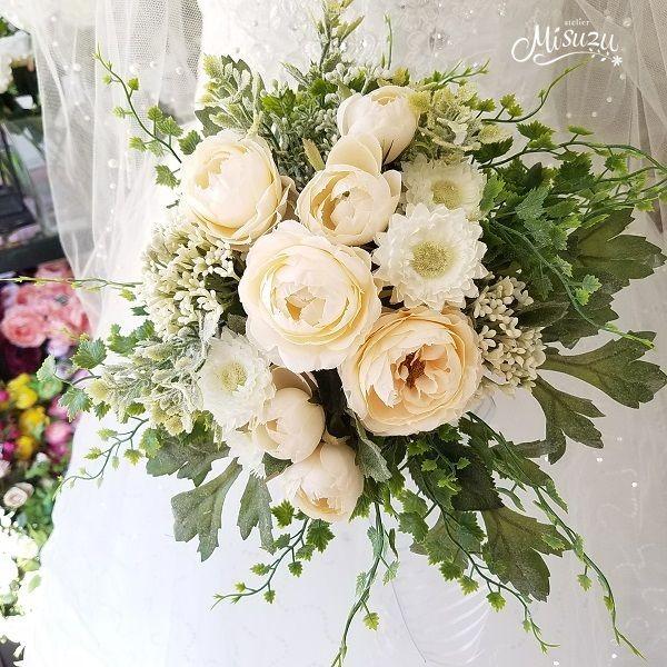 ブーケ・ブートニアセットブライダル アートフラワー クラッチブーケ